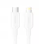 USB-C na Lightning kábel 3A 480Mbit/s 1m BIELY