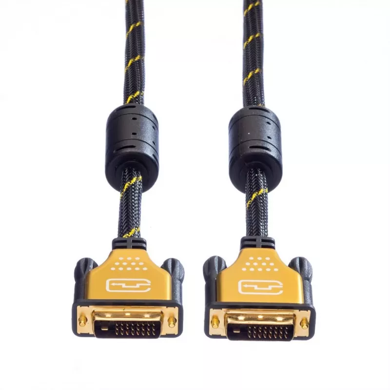 DVI monitorový kábel ROLINE GOLD 5m model 11.04.5514