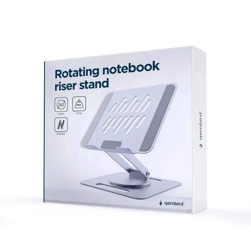 Stojan na notebook GEMBIRD NBS-DR1-01 – otočná základňa, výškovo nastaviteľný, Space Grey