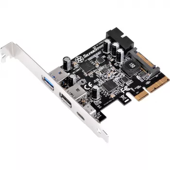 SilverStone ECU05 - USB adaptér - PCIe 2.0 x2 Low Profile - USB 3.1 Type-C x 1 + USB3.0 x 2 + USB3.0 (interný) x 2 (SST-ECU05)