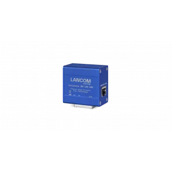 Sieťový adaptér Lancom Systems AirLancer SN-LAN-10G — 10 Gigabit Ethernet, IEEE 802.3af/at/bt, hliníkové puzdro, modrá