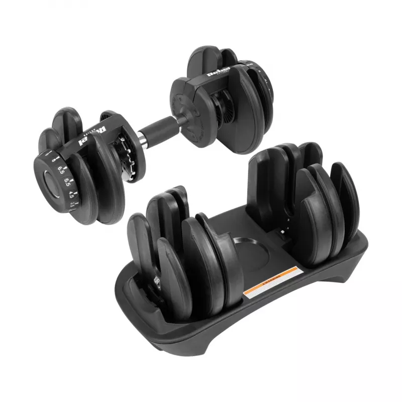 Nastaviteľná liatinová jednoručka Rebel RBA-2303 — do 24 kg, čierna, jednodielna