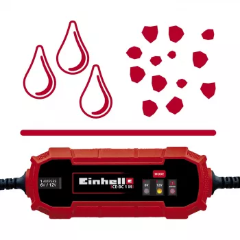 Nabíjačka batérií Einhell CE-BC 1 M 6/12 V červená
