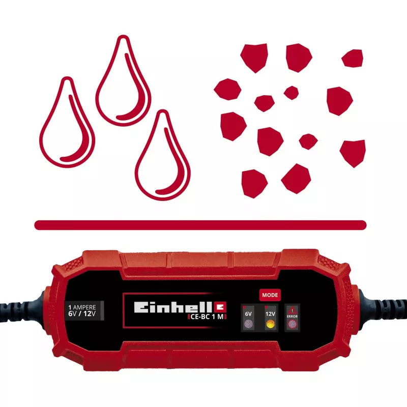 Nabíjačka batérií Einhell CE-BC 1 M 6/12 V červená