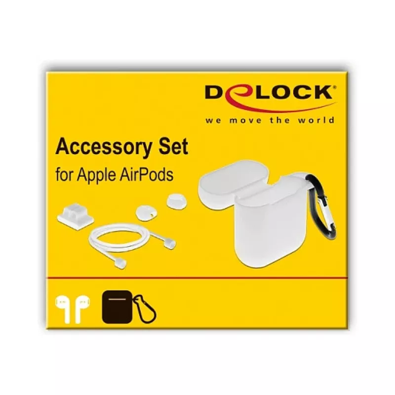 Puzdro DeLOCK Apple AirPods sada príslušenstva biela