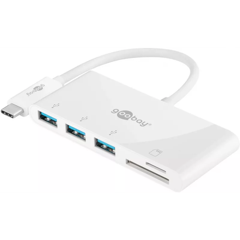 Goobay viacportový adaptér USB-C na 3x USB-A s čítačkou kariet (40759)
