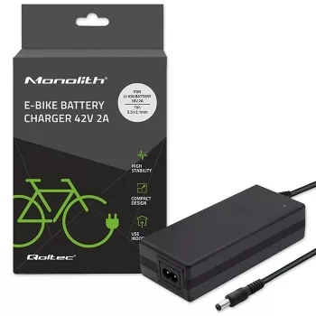 Qoltec 50761 nabíjačka pre e-bike batérie 36V | 42V | 2A | 5,5*2,5
