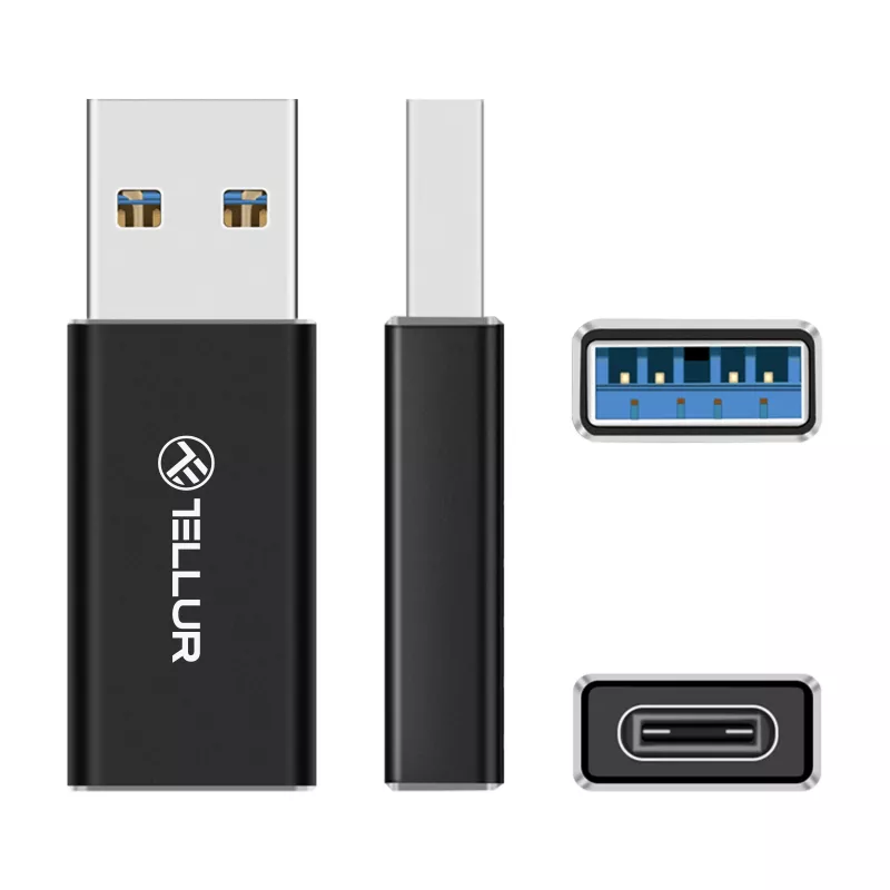 Tellur adaptér z USB-A na USB-C (samec/samica)