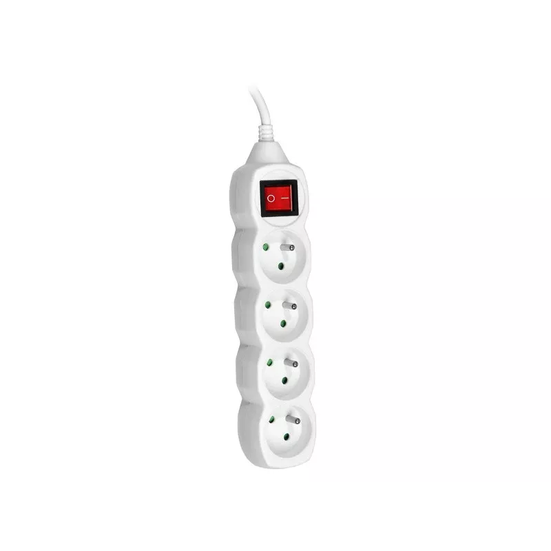 PowerWatch 3 m (4 zásuvky) biela s vypínačom