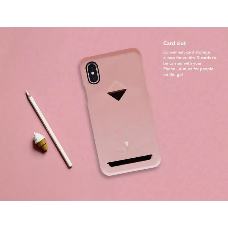 VixFox zadný kryt telefónu pre iPhone XSMAX s priehradkou na karty, ružový