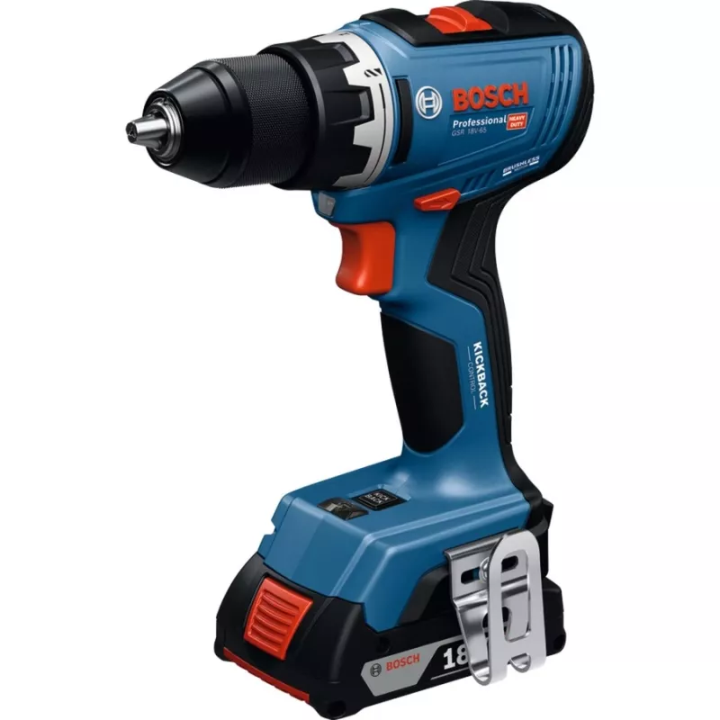 Akumulátorový vŕtací skrutkovač Bosch GSR 18V-65 s 2x 4.0Ah akumulátormi