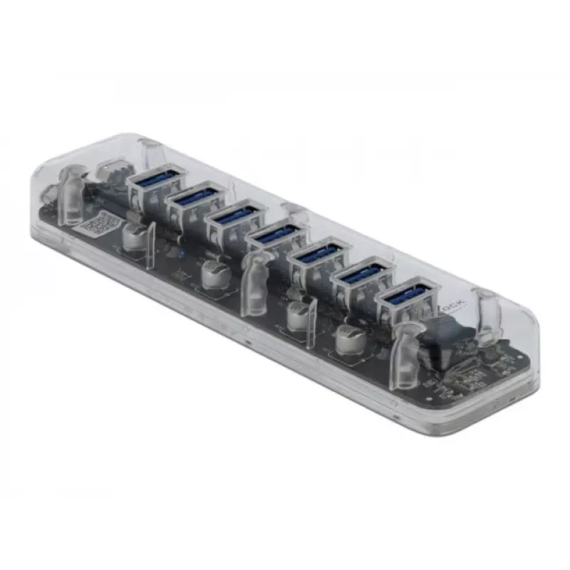 USB hub DeLOCK 64088 transparentný USB 3.2 Gen 1 Micro-B