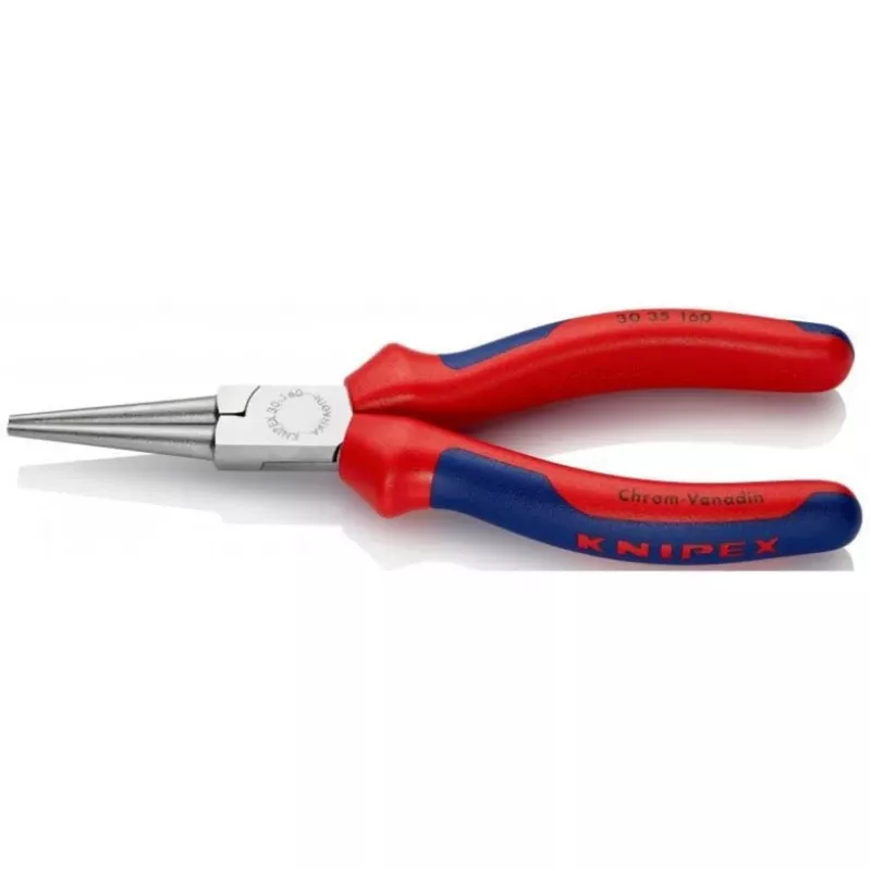 KNIPEX 30 35 160 – ploché ihličkové kliešte – 2,5 mm – 4,1 cm – oceľ – modrá/červená – 16 cm