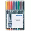 Permanentný marker Staedtler 317 WP8 čierna modrá hnedá zelená oranžová červená fialová žltá 8 ks