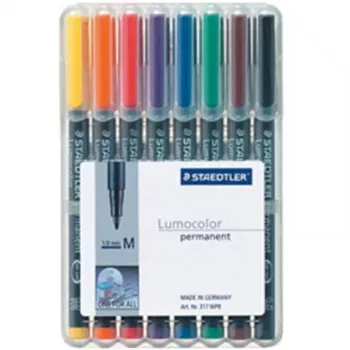 Permanentný marker Staedtler 317 WP8 čierna modrá hnedá zelená oranžová červená fialová žltá 8 ks