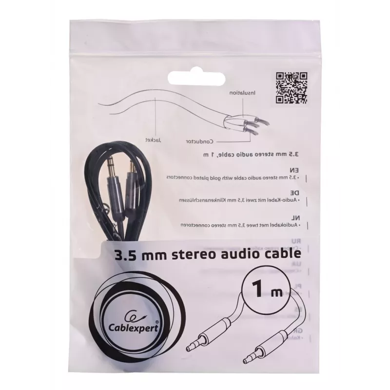 Gembird CCAP-444-1M audio kábel 3,5mm čierny (CCAP-444-1M)