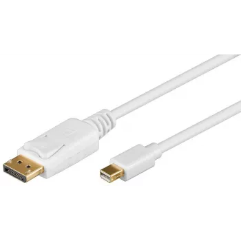 Wentronic Goobay DisplayPort na mini DisplayPort adaptérový kábel 1.2, biela, 2 m - Mini DisplayPort konektor samec > DisplayPort konektor samec (52859)