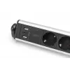 Digitus 6-násobná kancelárska predlžovacia zásuvka s 3x USB portami 1,5 m kábel