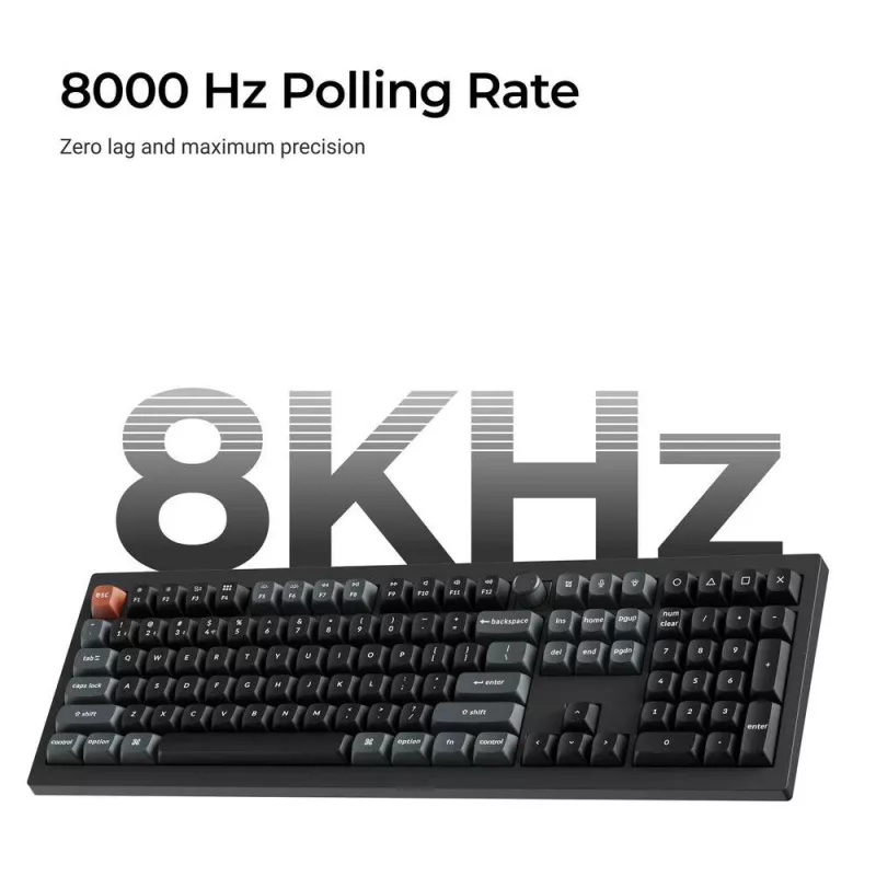 Mechanická klávesnica Keychron V6 Ultra 8K – Full-Size 100% QWERTY, Bluetooth, RGB, čierna