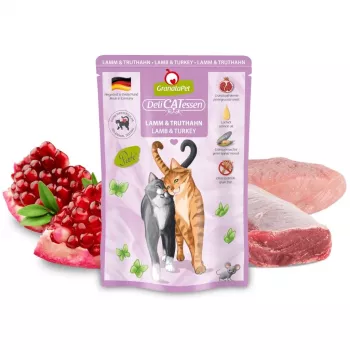GRANATAPET DeliCATessen jahňacie a morčacie - mokré krmivo pre mačky - 85 g
