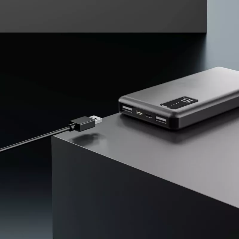 Powerbanka Extralink EPB-098B 10000 mAh, LiPo, 2× USB-A + 1× USB-C, čierna