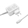 Qoltec 51039 napájací adaptér 65 W USB-C PD, 5–20,3 V, 2–3,25 A, vstavaný kábel USB-C, biely
