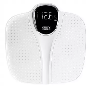 Kúpeľňová váha Camry CR 8171w — digitálna váha, max. 180 kg, presnosť 50 g, výpočet BMI, biela