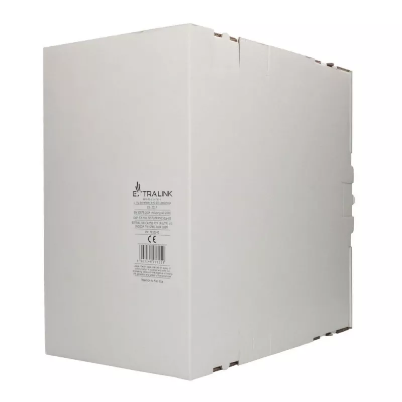 Sieťový kábel Extralink Twisted-Pair CAT5E FTP interiér 305M sivý
