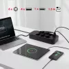 Predlžovacia zásuvka MACLEAN MCE389 B — 6 zásuviek, 4×USB-A + 1×USB-C, 110–240V, 2,1A, 2500W, 1,5 m kábel, čierna