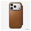 Folio puzdro Nomad Modern Leather Folio pre iPhone 17 Pro, koža + hliník, 6,3 palcov (16 cm), Tan, 3 priehradky na karty