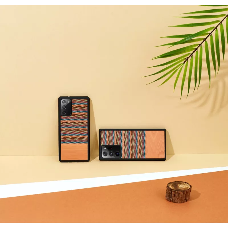 Puzdro na smartphone Man and Wood Galaxy Note 20 Ultra hnedá károvaná čierna