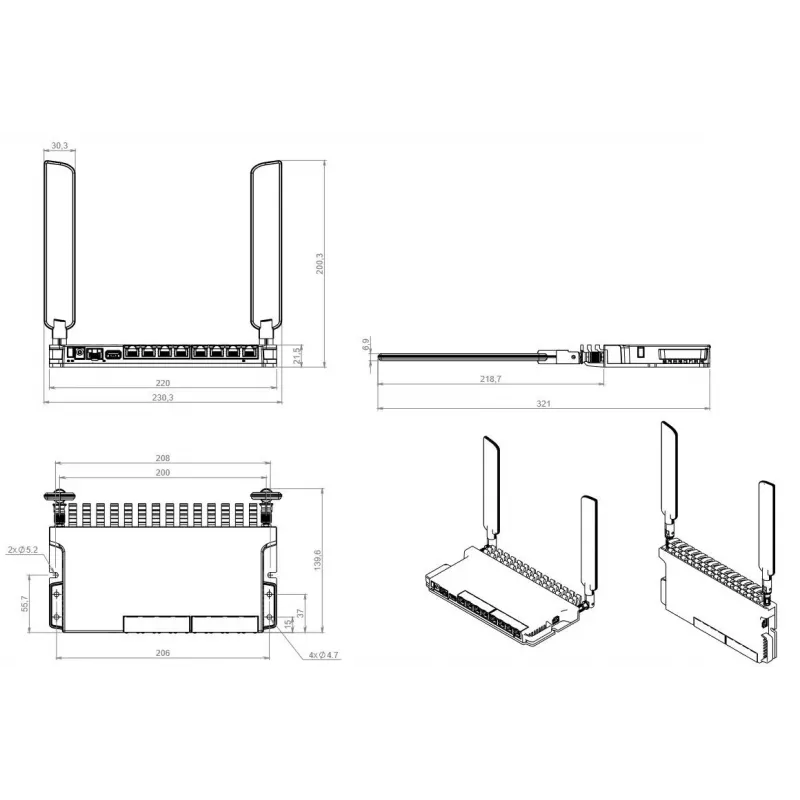 Mikrotik L009UiGS-2HaxD-IN bezdrôtový router Gigabit Ethernet single-band (2,4 GHz) červený