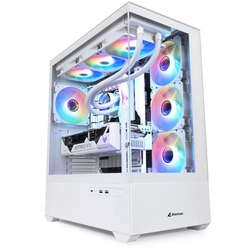 PC skriňa Sharkoon AK6 RGB, ATX, biela