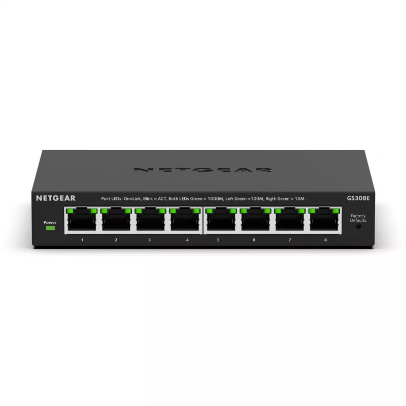 NETGEAR GS308E Managed L2/L3 Gigabit Ethernet (10/100/1000) čierny