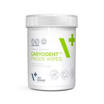 VETEXPERT Caryodent Finger Wipes, čistiace obrúsky na zuby pre psy a mačky, 50 kusov