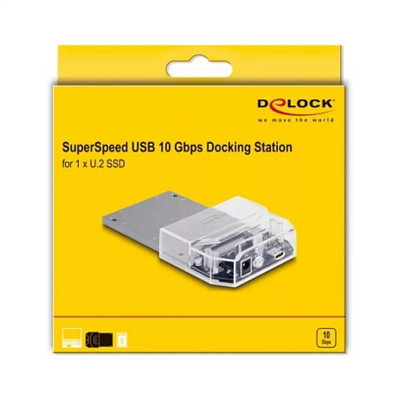 DeLOCK USB Type-C dokovacia stanica pre 1 x U.2 SSD čierna