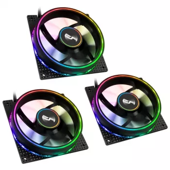 Ventilátor Cryorig Crona S 120 mm čierny — balenie 3 ks, 400–1700 ot/min, 60,6 cfm, 2,65 mmH₂O