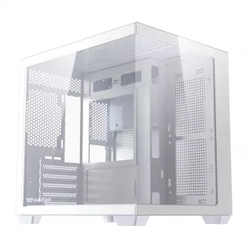 Počítačová skriňa DarkFlash B275 (biela) Mid-Tower kompatibilná s ATX, predné I/O, tvrdené sklo