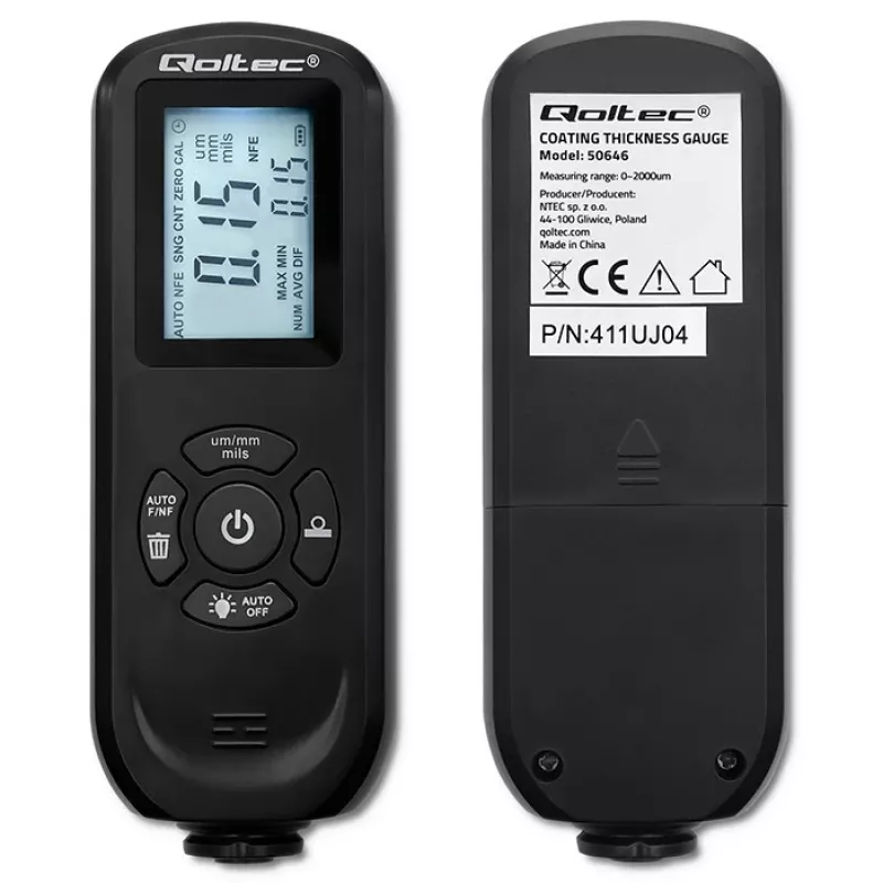 Merač hrúbky vrstvy QOLTEC 50646 LCD 0–2000 µm