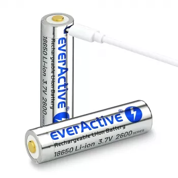 Batéria everActive 18650 3.7V Li-ion 2600mAh micro USB s ochranou BOX