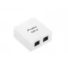 LANBERG nástenná zásuvka RJ-45 Cat6 OU6-0002-W biela, 2 konektory samica, 30×54×57 mm