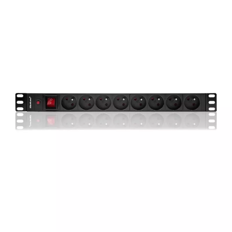Qoltec 53996 predlžovacia zásuvka pre RACK 19 | 1U | 16A | PDU | 8xFRANZÚZSKA | 2m