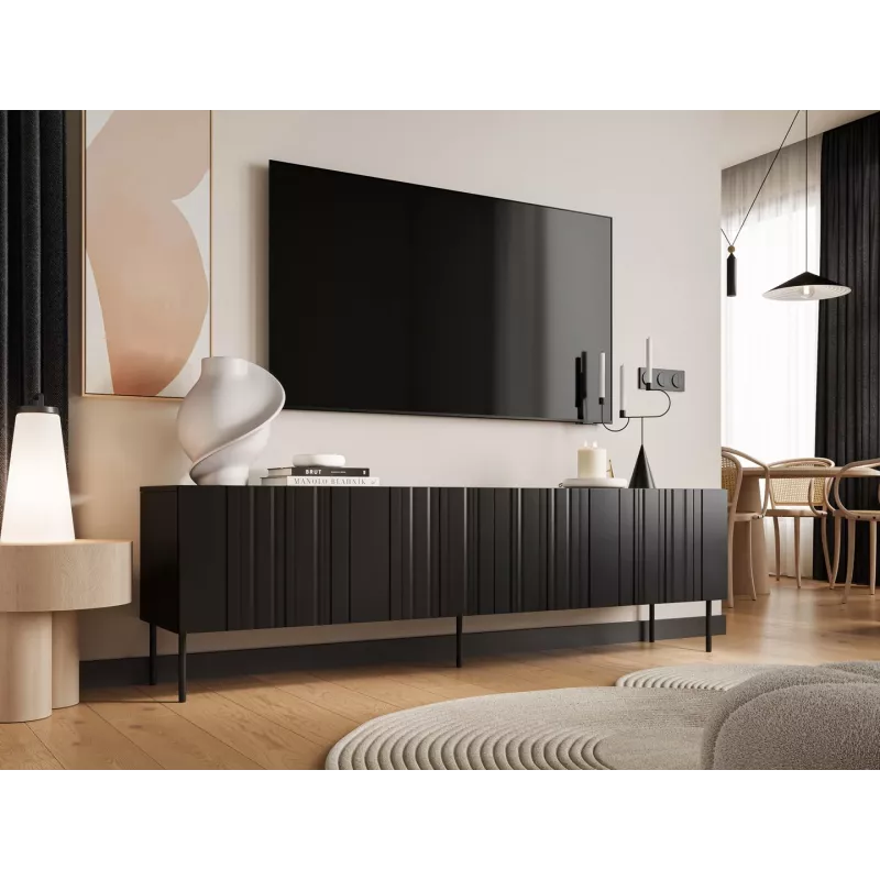 Cama RTV skriňa ISLA 200x40x60 matná čierna