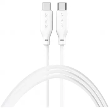 4smarts USB-C / USB-C silikónový kábel High Flex 60W 1,5 m biela