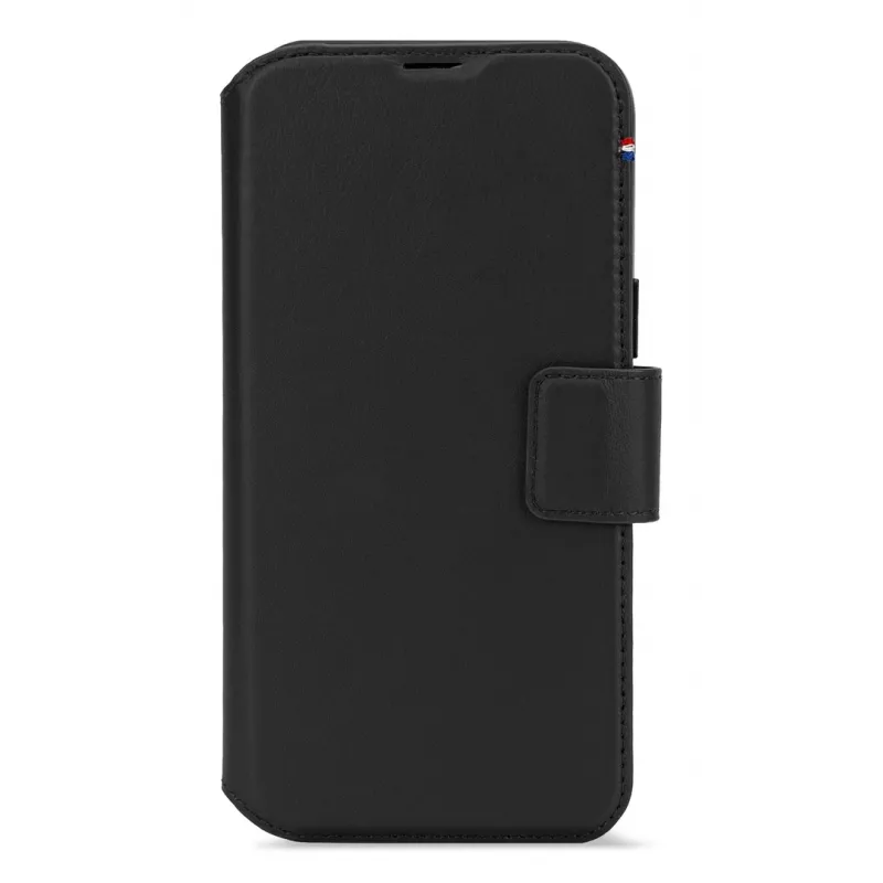 Kožené puzdro pre iPhone 16, čierne
