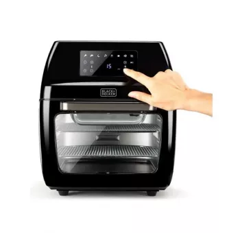 Teplovzdušná fritéza Black & Decker BXAFO1200E — 12 L, 1700 W, dotykové ovládanie, 40–200°C, otočný ražeň, pečenie a fritovanie