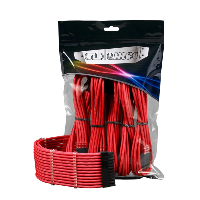 CableMod PRO ModMesh 12VHPWR sada predlžovacích káblov — červená