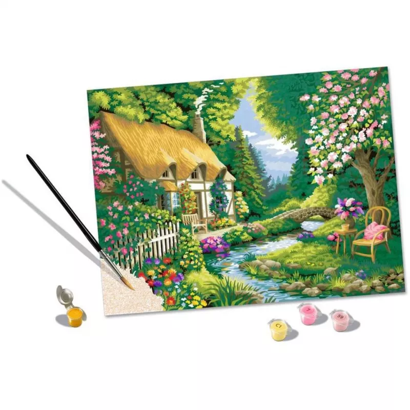 Ravensburger CreArt sada na maľovanie podľa čísel Landhaus am Fluss (Vidiecky dom pri rieke)