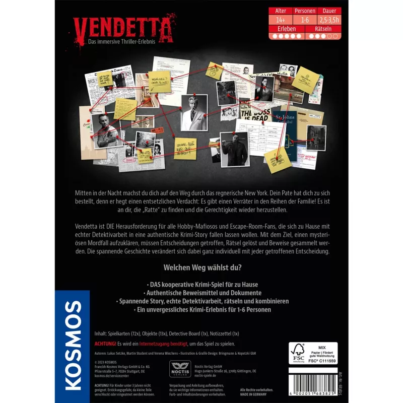 Masters of Crime: Vendetta, spoločenská hra