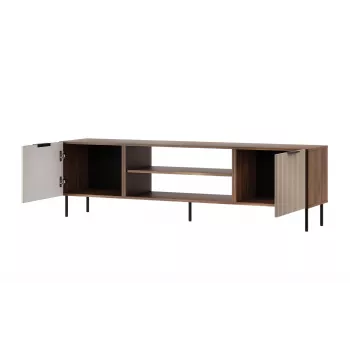 TV skrinka Cama ALMERA 180,5×42×52,5 cm orech/cashmere – povrch z drevotriesky, orechový rám
